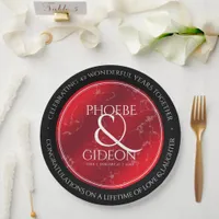 Elegant 42nd Jasper Wedding Anniversary Paper Plates