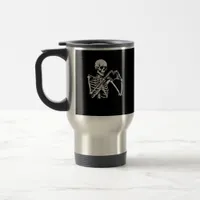 Skeleton Heart Hands Sign Halloween Costume Retro  Travel Mug