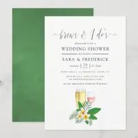 Tropical Watercolor Brews Before The I Do's Invitation