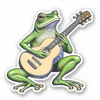 Funny Frog Playing Guitar Sticker