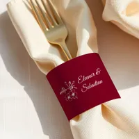 Elegant Vintage Romance Burgundy Napkin Band