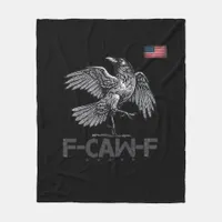 F-Caw-F Cow Funny Bird USA Vintage Flag Funny Humo Fleece Blanket