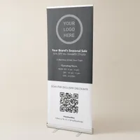 Custom Logo Business Sales Promotions QR Code Retractable Banner