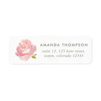 Chic Watercolor Blush Pink Rose Label