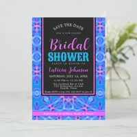 Zen Chill Blue Pink Purple Bridal Shower Party Invitation