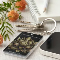 Elegant Golden Lotus Flower The Light in Me ... Keychain