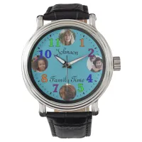 Fathers Day Personalized Family Photo modern Watch