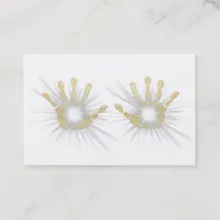 *~* Reiki Gold Foil Hands Healing Radiating Business Card