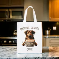 Emotional Support Coffee Cute Mental Health Grocery Bag