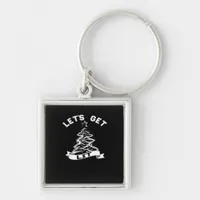 Let's Get Lit This Christmas Funny Humor Quote For Keychain