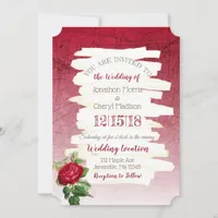 Burgundy Rose Wedding Invitation