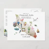 Oranjestad Aruba Destination Wedding Save the Date Postcard