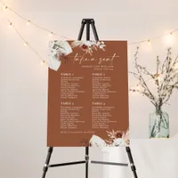 Terracotta Boho Floral 4 Tables Seating Chart Sign