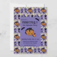 Cute Halloween Cats, Bats and Stars Invitation