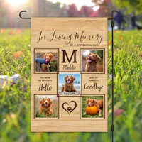 Rustic In Loving Memory Photo Collage Pet Memorial Garden Flag