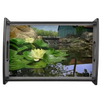 Summer Pond White Water Lily Serving Tray