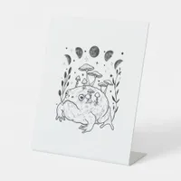Academia Moon Witchy Goblincore Aesthetic Frog Pedestal Sign