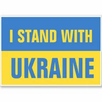 I Stand With Ukraine Support Ukranian Flag Sticker