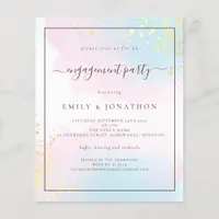 BUDGET | Pink Teal Watercolor Engagement Party