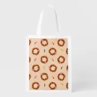 Southwest Chile Ristra Wreaths All Over Pattern Grocery Bag