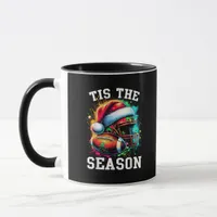 Tis The Season Football Mom Christmas Santa Hat Co Mug