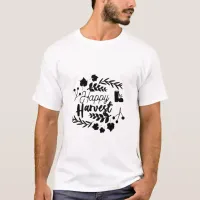 Happy Harvest Typography  T-Shirt