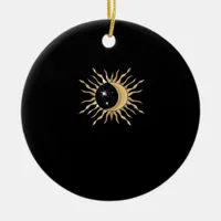 Whimsigoth Sun Moon Space Classic Ceramic Ornament