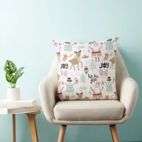 Santa, Snowman, Reindeer Pattern ID559 Throw Pillow