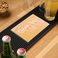 Sunshine Typography Wedding Cheers Orange ID1048 Bar Mat