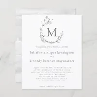 BUDGET Chic Gray White Watercolor Floral Wedding