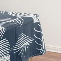 Bold Caribbean Tribal Mudcloth: Navy Blue& White,  Tablecloth