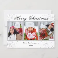 Christmas photo white glitter sparkle modern