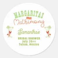 Margaritas & Matrimony Tulum Bachelorette Party Classic Round Sticker