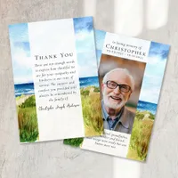 Beach Ocean Photo Sympathy Funeral Memorial Thank You Card