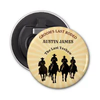 Last Rodeo Cowboys Sunset Groom's Name Bachelor Bottle Opener