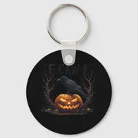 Caw-F's Spooky Pumpkin Halloween Classic Keychain