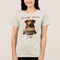 Emotional Support Coffee Funny Mental Health Dog Tri-Blend Shirt