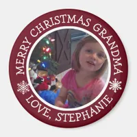 Personalized Photo Christmas Snowflakes Magnet
