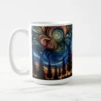 Mystical Ethereal Art with Trees and Night Sky  Coffee Mug