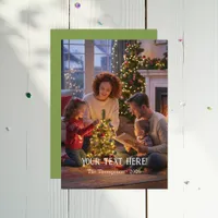 Trendy Modern Typography Family Christmas Photo Holiday Card