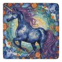 Gorgeous Blue Unicorn Trivet