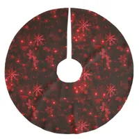 Snowflakes with Red Background Tree Skirt