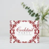 Red White Batik Spirit Cocktail party Invitation