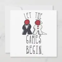 The Games Begin Meeple Wedding Art Announcement