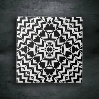 Modern Geometric Op Art Black and White Pattern Ceramic Tile