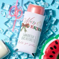 Merry & Bride Winter Christmas Bride Bachelorette Seltzer Can Cooler