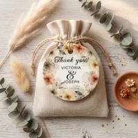 Boho Watercolor Warm Floral Fall Wedding Thank You Favor Tags