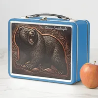 Roaring Beast: Leather Etched Majesty Metal Lunch Box