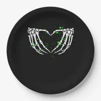 Skeleton Hand Heart Sign Costume Halloween Paper Plates