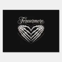 More Skeleton Hands Heart Gothic Halloween Sign